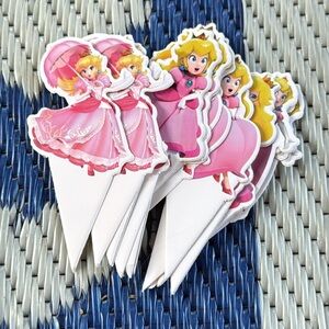NWT (24) Cupcake Toppers Princess Peach Super Mario Brothers Birthday Party